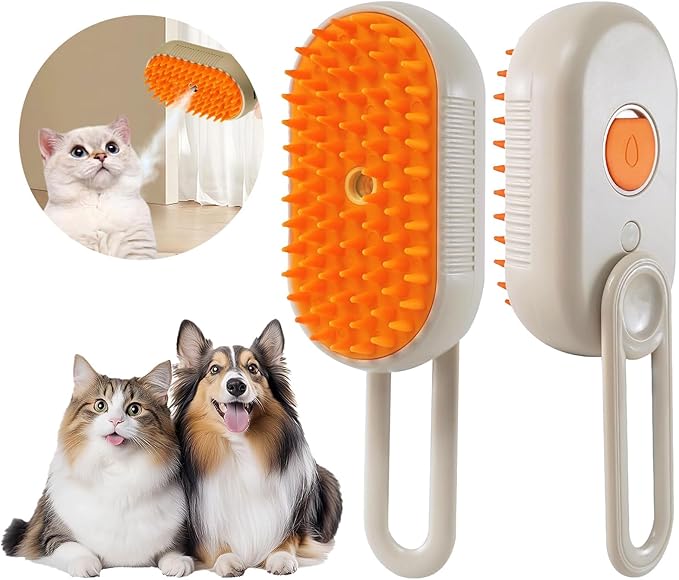 3-1 Electrical Pet Steam Brush For Massage, Pet Grooming And Fur Removal