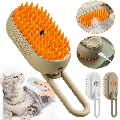 3-1 Electrical Pet Steam Brush For Massage, Pet Grooming And Fur Removal
